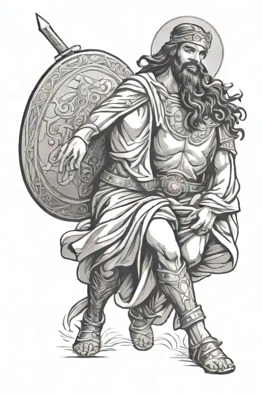 Jesus Protecting A Warrior