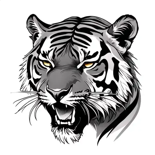 Tiger With A Fierce Head