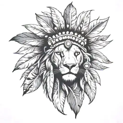 Indian Lion Headdress Front View