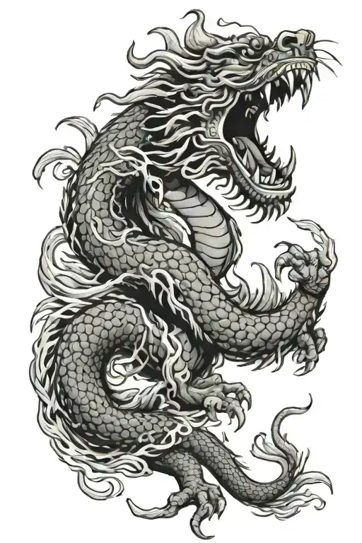 Chinese Dragon And Tiger Fighting