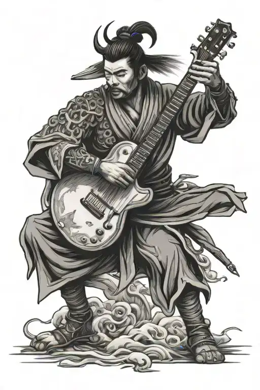 Samurai Playing Guitar
