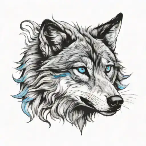 Wolf With Blue Eyes
