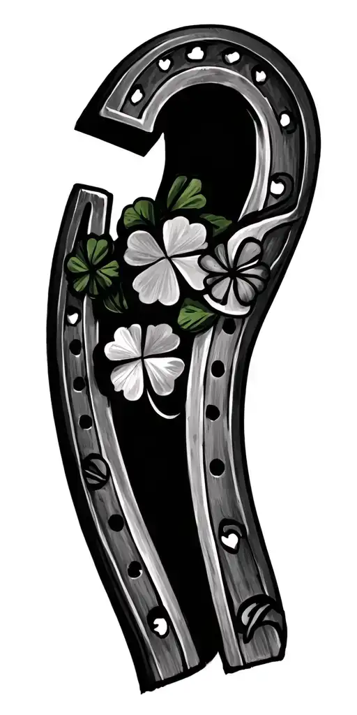 Horse Shoe And 13 And 7 And Four Leaf Clover And Rabbits Foot