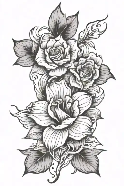 Symbols Of Strength Courage And Flower