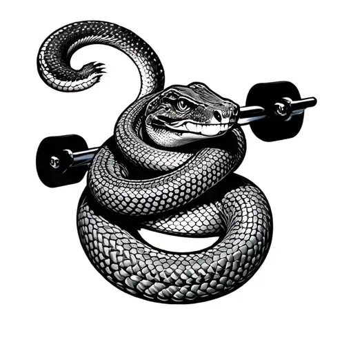 Skateboard And Snake Wrapped