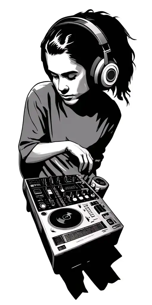 Dj Deck With Headphones