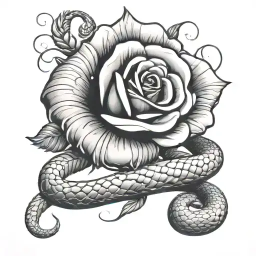 Rose's And Snake Wrapped
