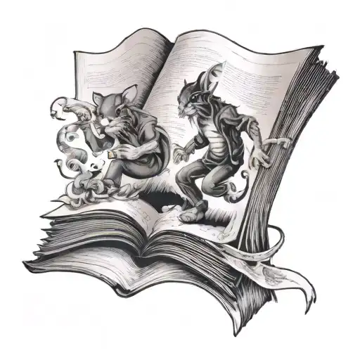 Opening Book Pages With Characters Hopping Out