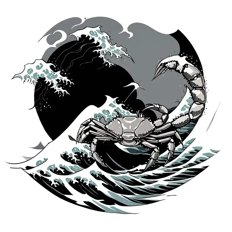 Crab And Kanagawa Wave