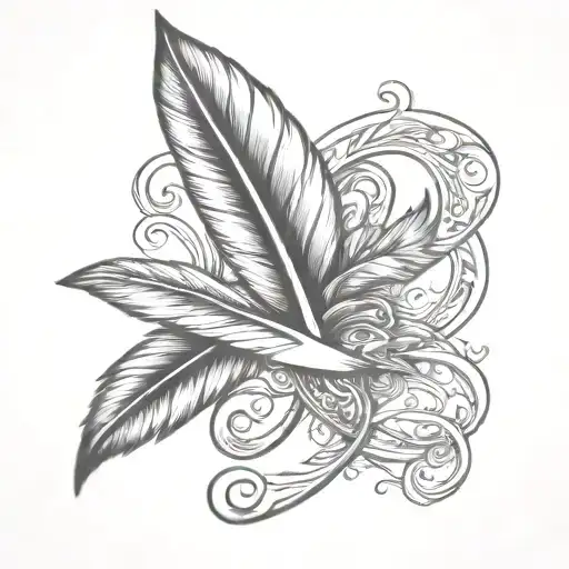 Infinity Symbol With Feather And Dog Paw