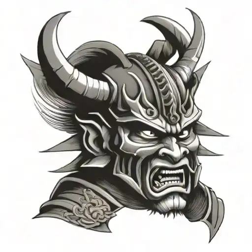 Samurai Warrior Oni Mask