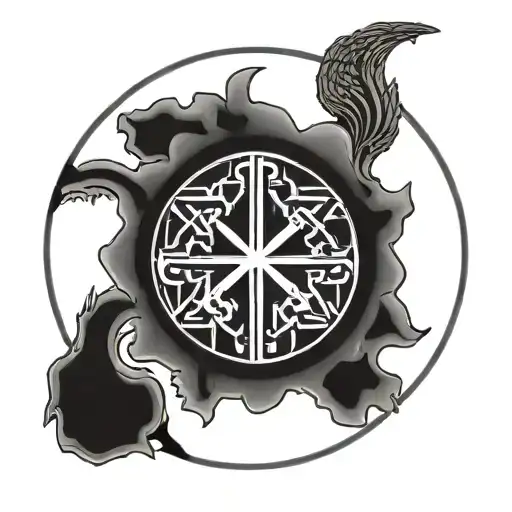 Nordic Runes In Circle