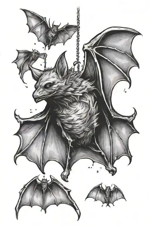 Bat Hanging Upside