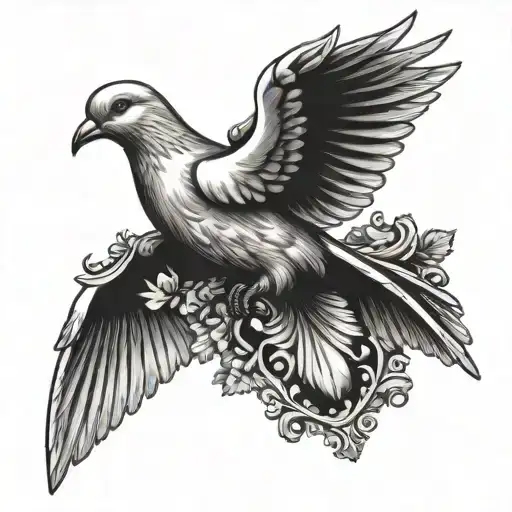 Western Boroque Style With Dove Mid Flight