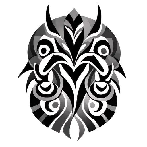 African Tribal Symbols Intertwined