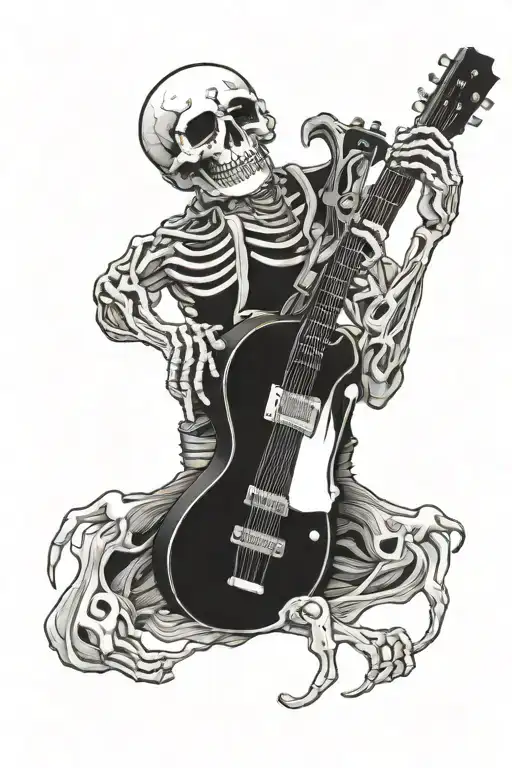 Skeleton Playing Guitar