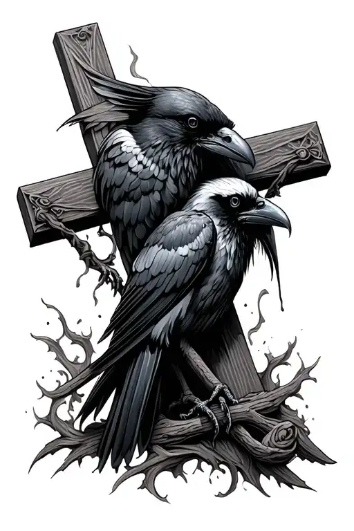 Weeping Raven Nailed To A Cross