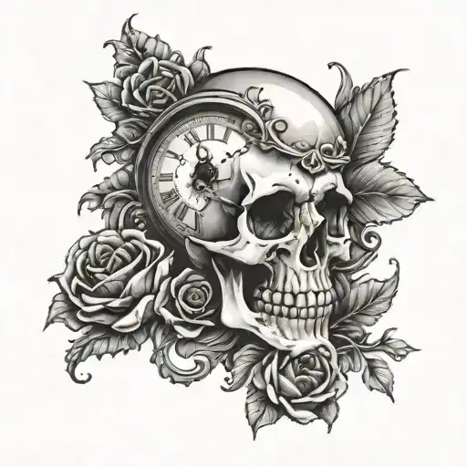 Skull And Clock