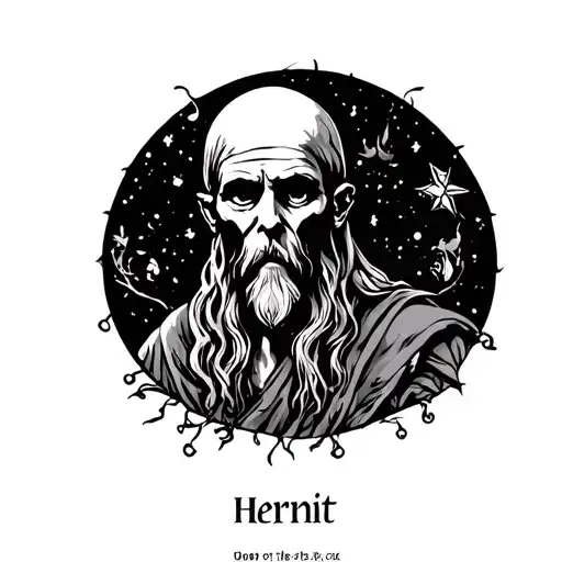 Hermit Tarot Card Design Featuring
