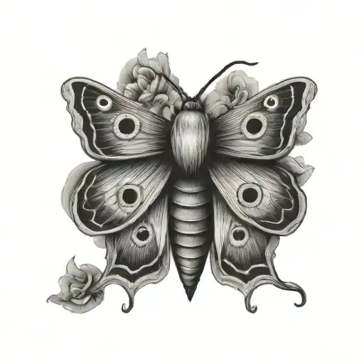 Dark Deep Emotin Depression Moth Tattoo Design