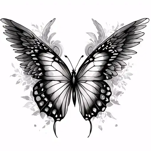 Butterfly And Angel Wing