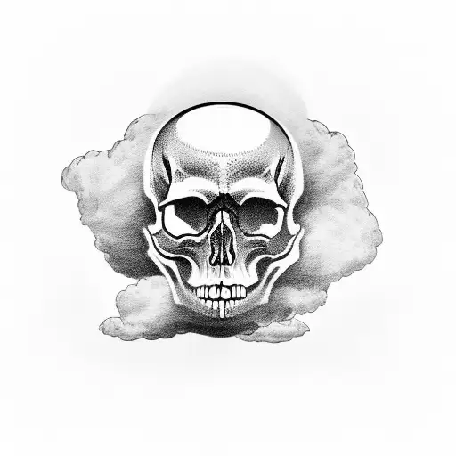 Skull Clock Cloud Grave Stone Crow