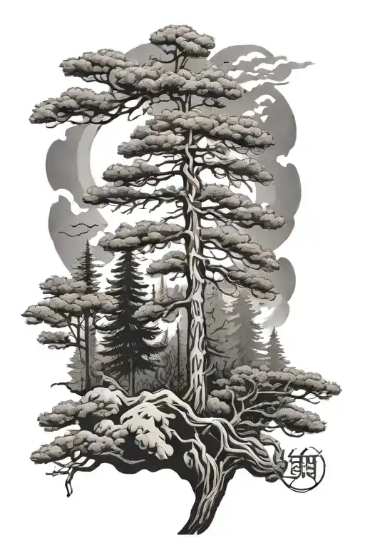 Nature Pine Tree Upper Arm Sleeve