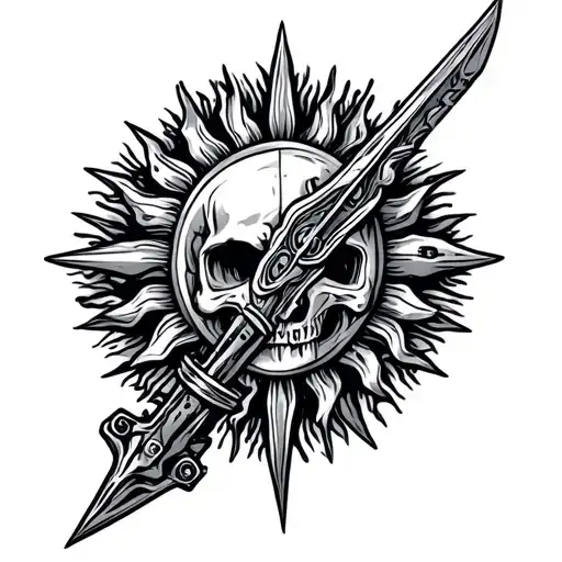 Mechanic Sun Spear Tattoo Design Inspired Tattoo Featuring