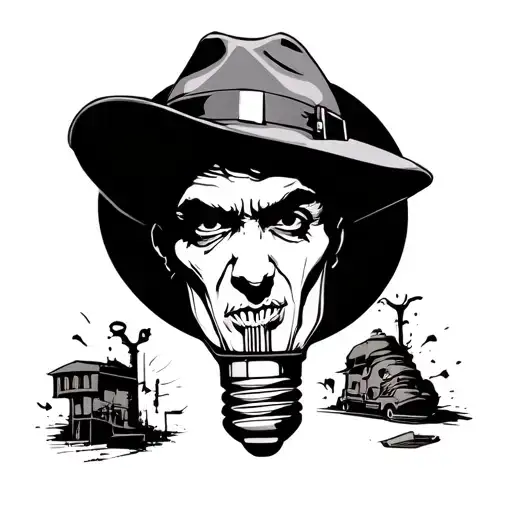 A Gangster From The Street And D Light Bulb Emerging