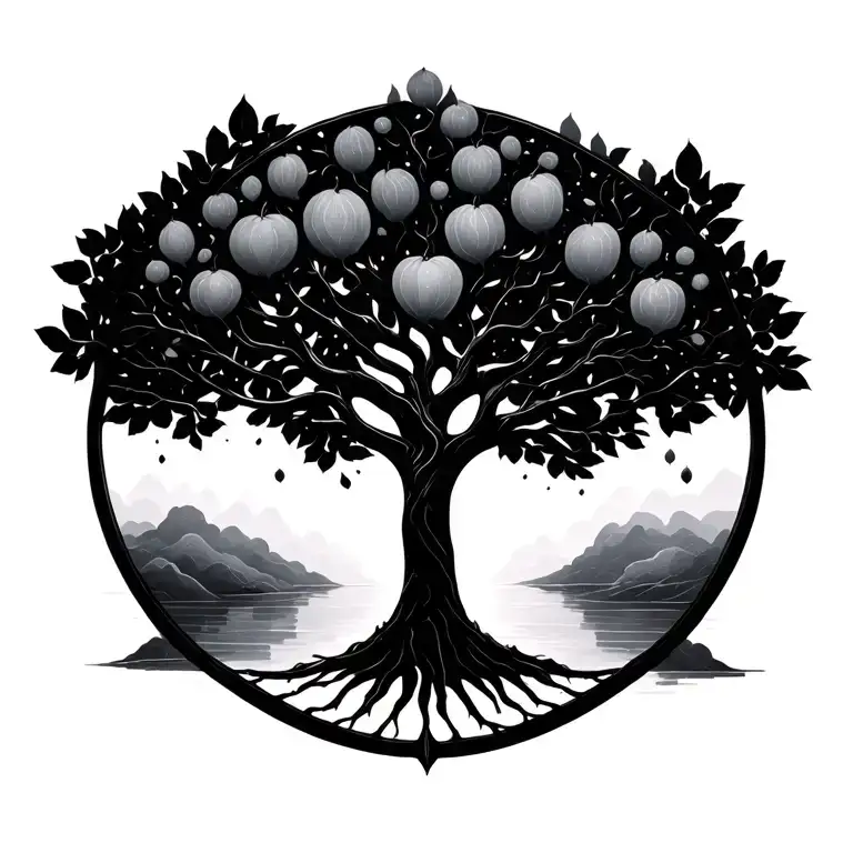 Minimalist Tree Of Life On Spine