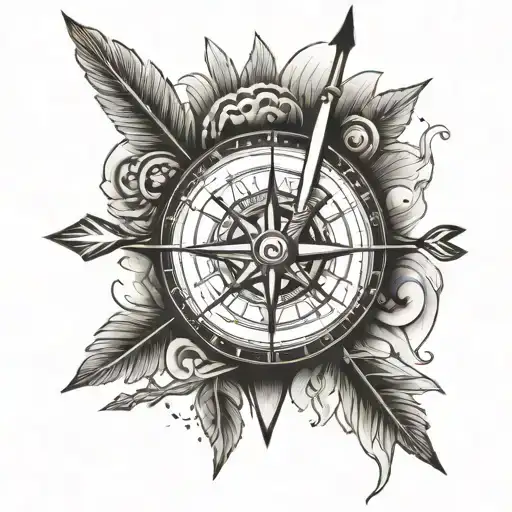 Indian Half Compass And Arrow