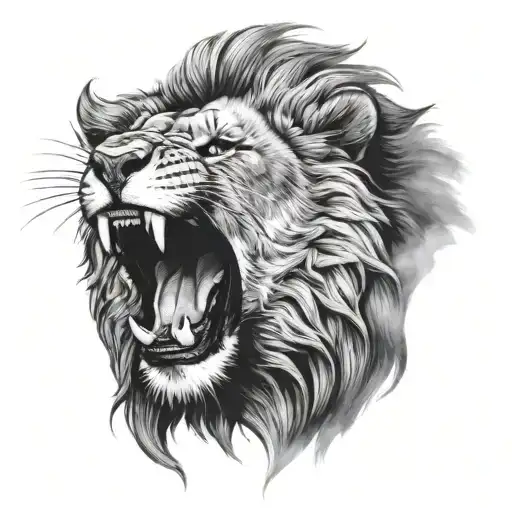 Realistic Lion Roaring