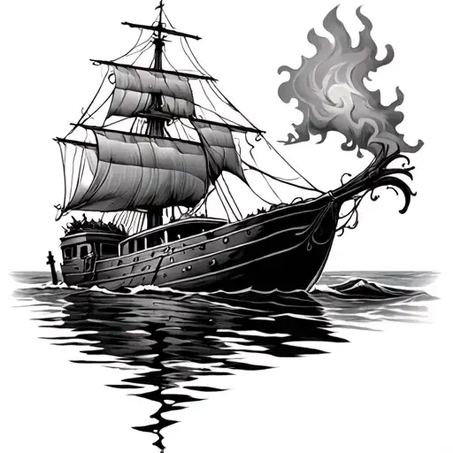 Burn The Boats Christian Tattoo Design