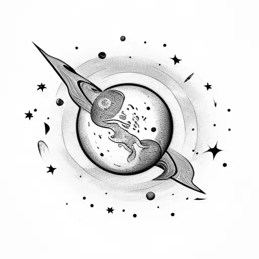 Planet And Shooting Star