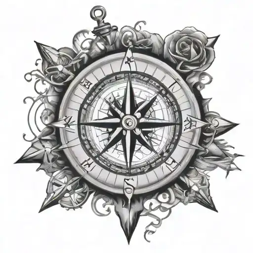 Compass With Marine Anchors