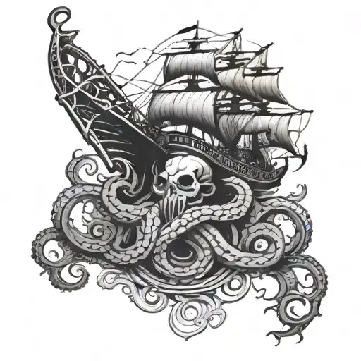 Kraken And A Ship