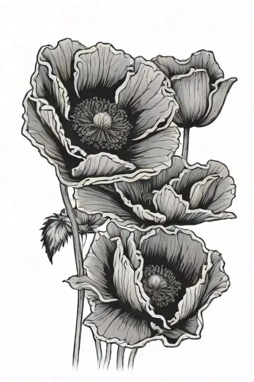 Poppy Line Art