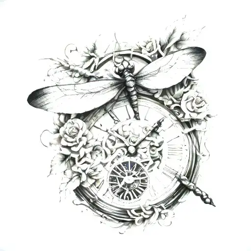 Woods Hunting Dragonfly Clock