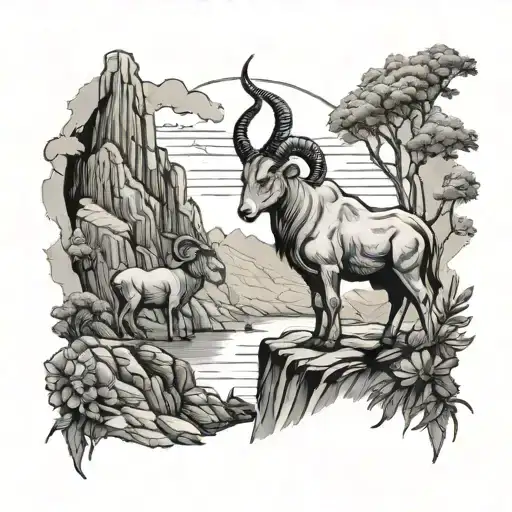 Capricorn And Cliffs Calf Design