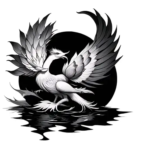 Lotus Phoenix Rising From Ashes