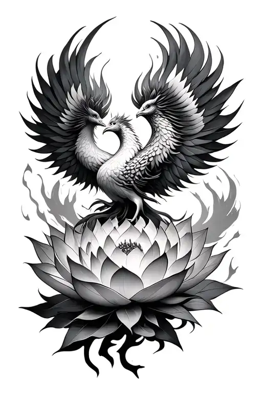 Lotus Phoenix Rising From Ashes Femin