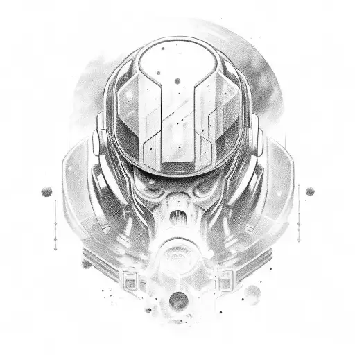 A Portrait Of A Beloved Sci-fi Character In A Psychological Inkblot Style