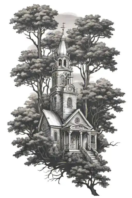 Church In A Forest On The Forearm