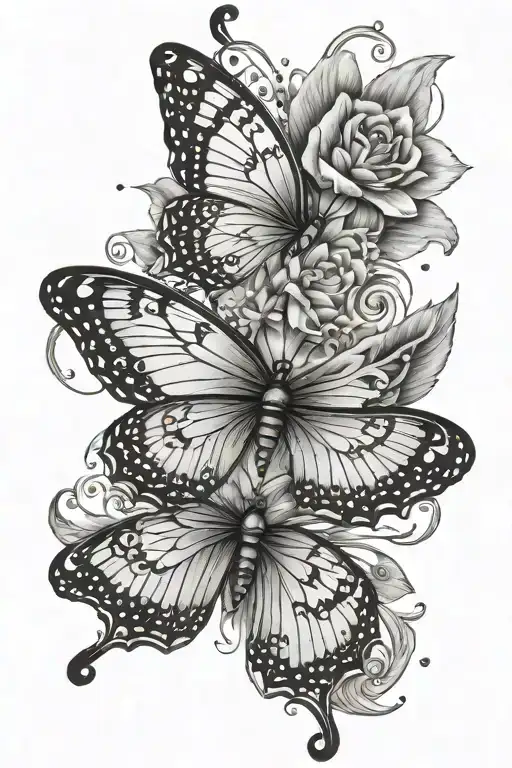 On The Female Back Butterfly