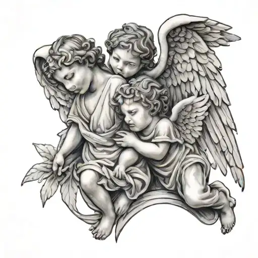 Guardian Angel Over My Two Sons Holding Hands