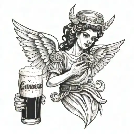 Angel A Holding A Guiness