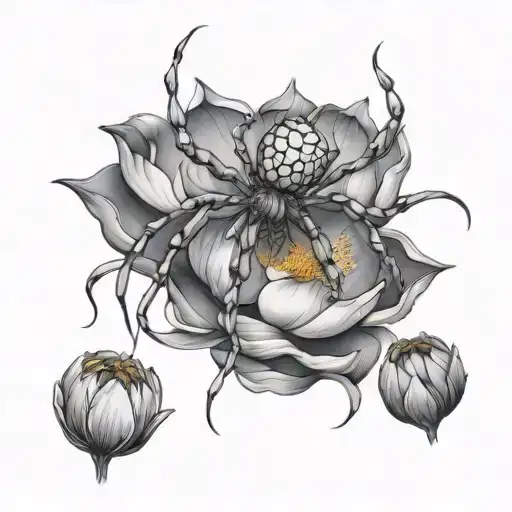A Spider Mixed With A Lotus Flower