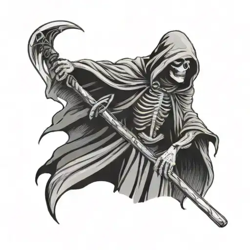 Grim Reaper Holding A Scythe