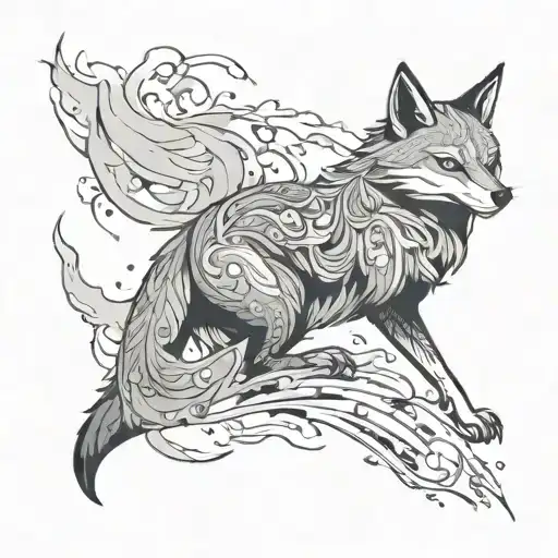 I Want A Tattoo Of A Kitsune Coming Out Of The Mist And Big Enough To Cover The Back Of The Forearm