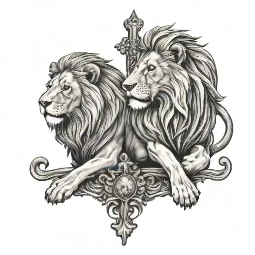 Lion And Cross